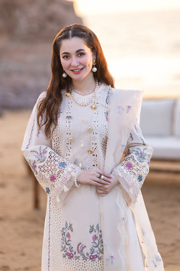 3PC LAWN EMB SHIRT WITH ORGANZA CUTWORK EMB DUPATTA AND TROUSER - 455