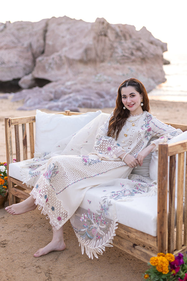 3PC LAWN EMB SHIRT WITH ORGANZA CUTWORK EMB DUPATTA AND TROUSER - 455