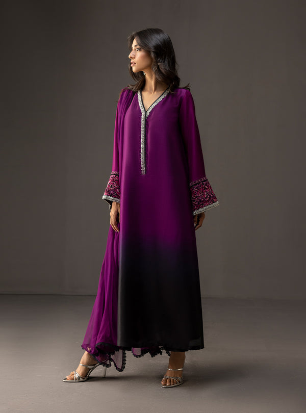 3Piece Unstitched Embroidered and Printed SIlk Suit 226