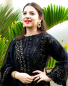 Black Linen Unstitch 3PC Embroidered-1020W