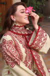 3PC UNSTITCH DHANAK EMBROIDERED SHIRT WITH EMBROIDERED SHAWL & TROUSER- 672