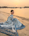 3PC UNSTITCH LAWN EMB SHIRT WITH NET EMB DUPATTA AND TROUSER-718
