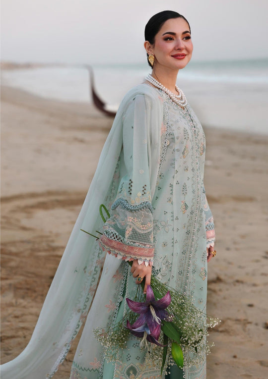 Lawn-3PC Embroidered Shirt With Khadi Net Embroidered Dupatta- V 722