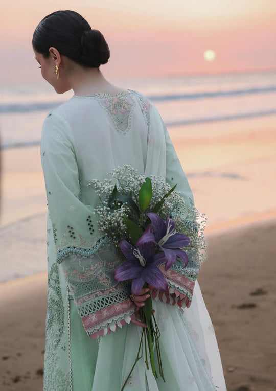 Lawn-3PC Embroidered Shirt With Khadi Net Embroidered Dupatta- V 722