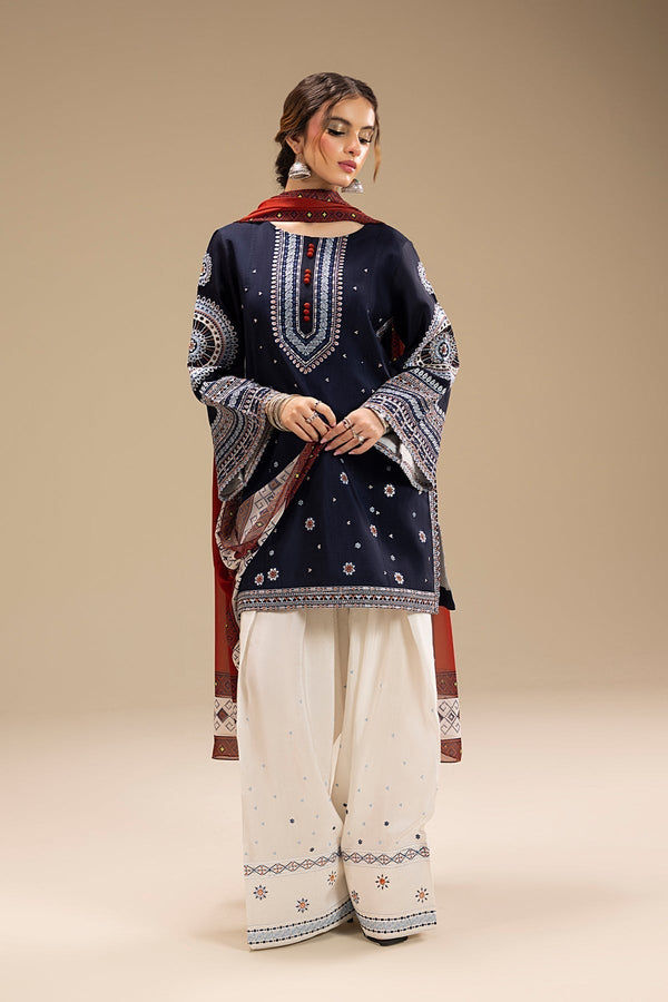 UNSTITCHED 3PC DHANAK EMBROIDERED SUIT 241
