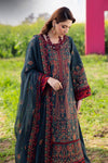 3PC UNSTITCH DHANAK EMBROIDERED SHIRT WITH DHANAK EMBROIDERED SHAWL AND TROUSER - 677