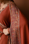 3PC UNSTITCH DHANAK EMBROIDERED SHIRT WITH DHANAK EMBROIDERED SHAWL AND TROUSER- 679