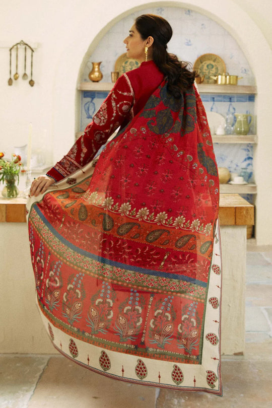 3 Piece Embroidered Lawn Shirt and Trouser with Printed Dupatta ZS 2550