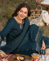 Lawn-3PC Embroidered Shirt with Organza Embroidered Dupatta- 1350