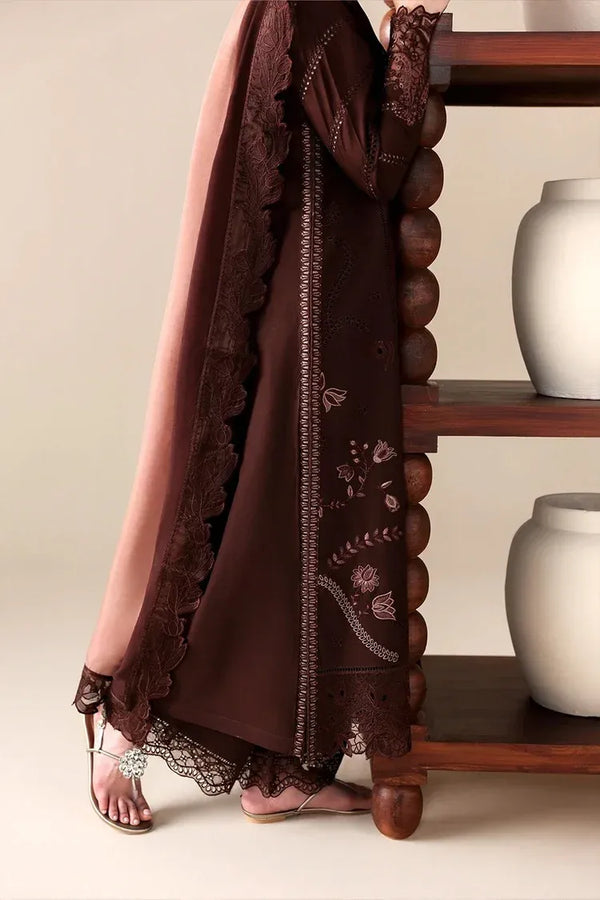 BATIK-3PC DHANAK EMBROIDERED SHIRT WITH COURTRAI WOOL PRINT EMBROIDERED SHAWL AND TROUSER-60