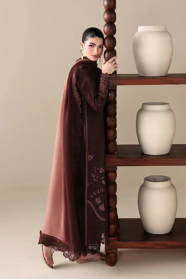 BATIK-3PC DHANAK EMBROIDERED SHIRT WITH COURTRAI WOOL PRINT EMBROIDERED SHAWL AND TROUSER-60