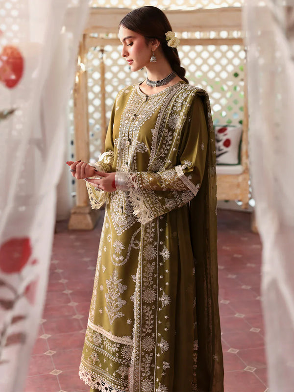 3 Piece - Unstitched Fully Embroidered Lawn Fabric-590