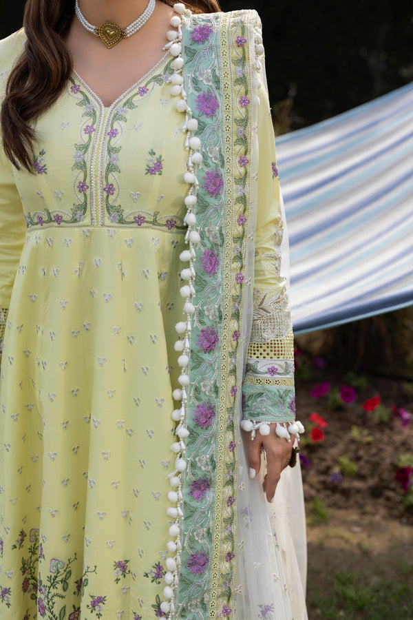 3PC LAWN EMBROIDERED SHIRT WITH NET EMBROIDERED DUPATTA AND TROUSER -728