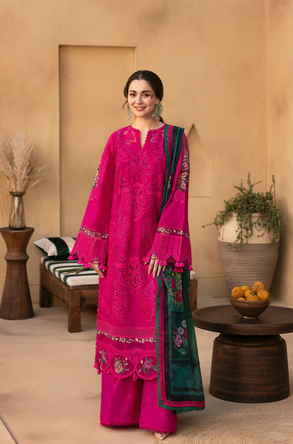 3PC Lawn Embroidered Shirt With Digital Printed Jacquard Dupatta 708