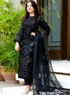 3 Piece Embroidered Lawn Shirt with Embroidered Organza Duppata-1020