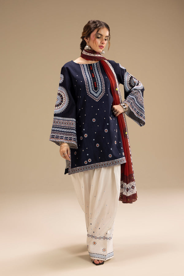 UNSTITCHED 3PC DHANAK EMBROIDERED SUIT 241