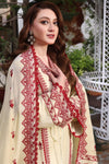 3PC UNSTITCH DHANAK EMBROIDERED SHIRT WITH EMBROIDERED SHAWL & TROUSER- 672