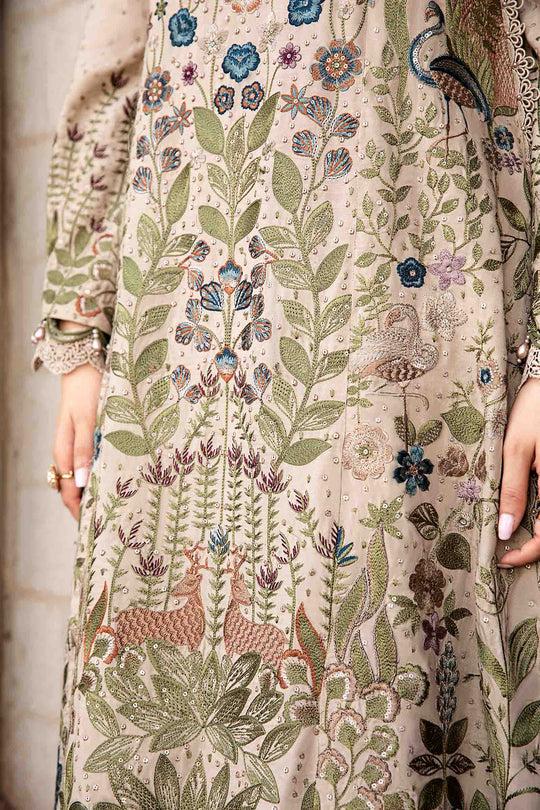 Dhanak-3PC Unstitch Embroidered Shirt with Digital Printed Wool Shawl -669