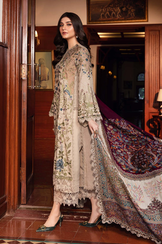 Dhanak -3PC Embroidered Shirt with Digital Printed Jacquard Dupatta 669