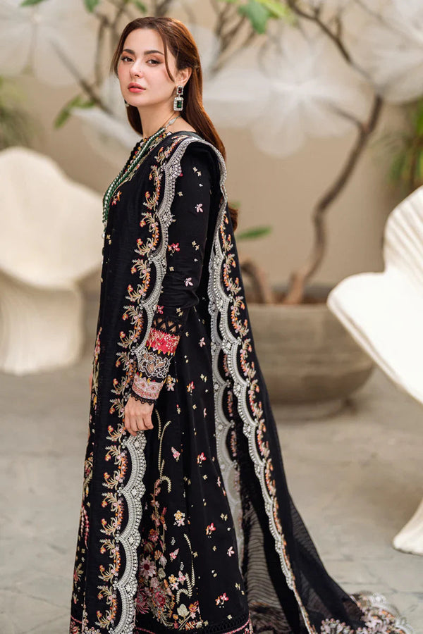 3Pc Embroidered Dhanak Shirt with Embroidered Chiffon Dupatta 555