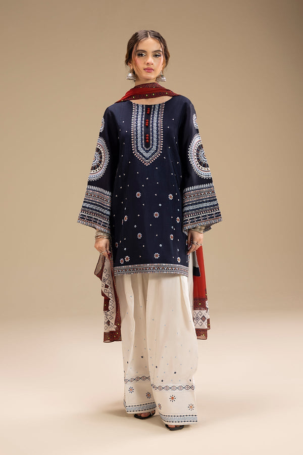 UNSTITCHED 3PC DHANAK EMBROIDERED SUIT 241