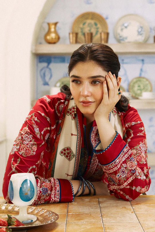 3 Piece Embroidered Lawn Shirt and Trouser with Printed Dupatta ZS 2550