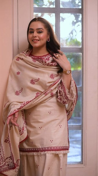 ANEELAS UNSTITCH DHANAK 3PC SUIT-46