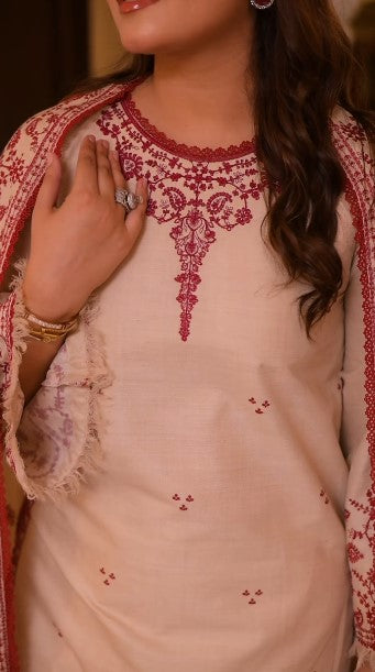 ANEELAS UNSTITCH DHANAK 3PC SUIT-46