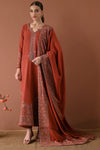 3PC UNSTITCH DHANAK EMBROIDERED SHIRT WITH DHANAK EMBROIDERED SHAWL AND TROUSER- 679