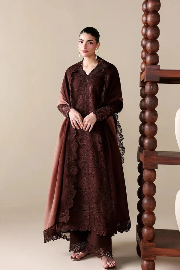 BATIK-3PC DHANAK EMBROIDERED SHIRT WITH COURTRAI WOOL PRINT EMBROIDERED SHAWL AND TROUSER-60
