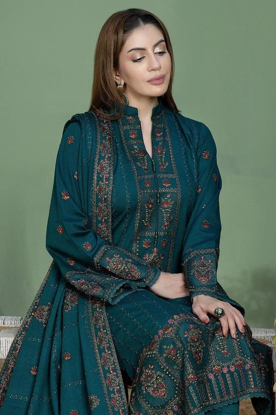 Dhanak-3PC Embroidered Shirt with Dhanak Embroidered Dupatta -49