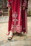 Aneelas Stitched Dhanak Emb 3pc Emb Chiffon Duppata –737