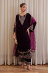VELVET 3PC EMBROIDERED WITH CHIFFION EMBROIDERED DUPATTA-65