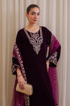 VELVET 3PC EMBROIDERED WITH CHIFFION EMBROIDERED DUPATTA-65